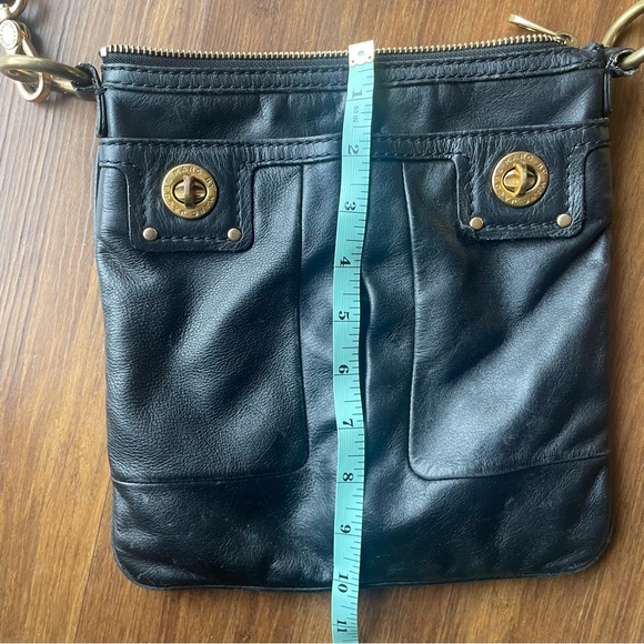 Marc By Marc Jacobs Crossbody Purse Black Leather Bag Totally Turnlock Sia Gold - Picture 11 of 14
